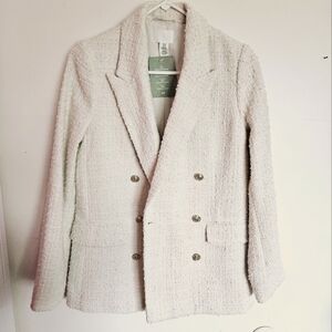 H&M Cream Double-Breasted Blazer XS
